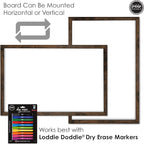 Loddie Doddie Magnetic White Board - 24 in x 36 in, Engineered Wood Frame - Easy Clean Magnetic Dry Erase Board for Wall - Built-in Marker Tray