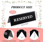 14 Pcs Reserved Table Signs, Black Reserved Signs Reserved Seating Signs, Reserved Table Signs Acrylic Reserved Table Tent Signs, Reservation Seat Signs for Wedding Restaurant Office Meeting Chairs