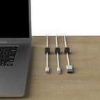 ICONIT Cable Anchors for Desk Organization Gun Metal | Premium Aluminum Cord Organizers | Charger + Cable Management Clips for Home & Office | Stylish, Sturdy, & Functional | (3 Pack)