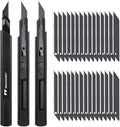 WRAPXPERT Utility Knife Retractable with 30 Degree Snap Off Blade,Box Cutter for Carton,Razor Knife Exacto Craft,3 Pack Retractable Knife for Office,Home Use,with 30 Extra 9mm Blades