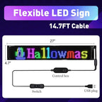 XIAOOHO Programmable LED Car Sign,Scrolling LED Sign,Flexible LED RGB Message Display,Bluetooth APP,DIY Design Colours,Animations,Text, Graffiti