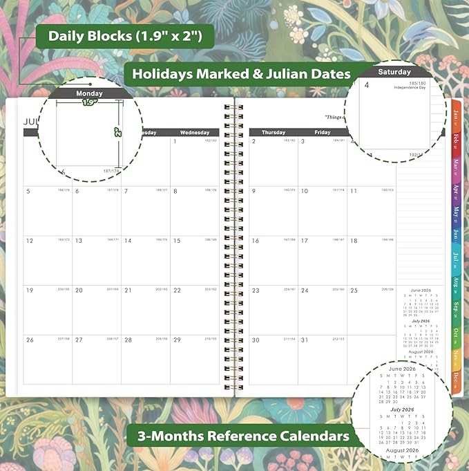 2026-2029 Monthly Planner - 3 Year Planner 2026-2029, Jul. 2026 - Jun. 2029, 9" x 11", 3 Year Calendar Planner 26-29, 36 Monthly Calendar with Tabs, Notes Pages, Inner Pocket - Tropical Plants