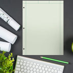 Seajan 5 Pcs Engineering Paper Notebook Engineering Computation Pad 8.5 x 11 Inches Engineer Graph Paper Notepad, 5 Squares Per Inch 3 Hole Punched Computation Pad, 100 Sheets/pack (Green)