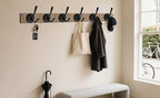 TOFIIGREM Matte Black Wall Hooks, 4 Pack Heavy Duty Coat Towel Hook Metal Double Backpack Hook Wall Mounted, Bath Towel Hooks for Entryway Cubicle Bathroom Closet Garage