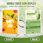 Acrylic Sign Holder 5x7, 25 Pack Clear Double Sided Table Menu Vertical Display, Plastic Flyer Display Stand, Paper photo Plastic Sign Frame Suitable for Restaurants Office Store Hotels, Show Fair