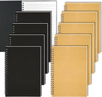 GINMLYDA Small Spiral Notebook A5, 10Pack 120 Lined Pages 8.25x5.5 Inches Spiral Journal Kraft Cover Notebooks & Writing Pads for School Home Office Aesthetic Sketch Drawing Note