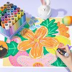 Arrtx 30 Color Acrylic Jumbo Markers 15mm Jumbo Felt Tip, Acrylic Paint Pens for Rock Painting, Stone, Glass, Easter Egg, Wood and Fabric Painting-Acrylic Markers DIY Crafts Making Art Supplies