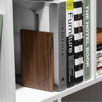 Muso Wood Handmade Walnut Book Ends, Non-Skid Bookends for Shelves, Large Sturdy Book Ends for Heavy Books, Decorative Book Shelf (3 Pairs)