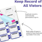 Threshold Tab Expiring Visitor Badge Sign-in Book (200 Badges) | Name Tag Stickers | Hospital, Office & Secretary Supplies | School Hall Passes | Visiting Tag for Hospital | Expiring Visitor Badges