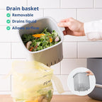 Blue Ginkgo Kitchen Compost Bin [2.6L / 0.69 GAL] – Filter-Free, Odor-Tight Countertop Food Waste Pail with Handle (Made in Korea, White)
