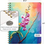 HARDCOVER 2026 Planner, 8.5"x11": 14 Months (November 2025 - December 2026), Daily Weekly Monthly Planner, Yearly Agenda, Bookmark, Pocket Folder and Sticky Note Set (Orchid)