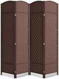 Cocosica 4 Panel Room Divider,6Ft Folding Privacy Screen,Tall - Extra Wide Foldable Panel Partition Wall Divider with Diamond Double-Weaved Hand-Woven Design Room Screen Divider