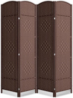 Cocosica 4 Panel Room Divider,6Ft Folding Privacy Screen,Tall - Extra Wide Foldable Panel Partition Wall Divider with Diamond Double-Weaved Hand-Woven Design Room Screen Divider