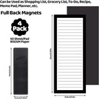 Thboxes 4 Pack Magnetic Note Pad for Fridge with Pen Holder, Totally 200 Sheets Magnetic To Do List, Shopping List, Grocery List, Memo Pads for Refrigerator（Black Border）