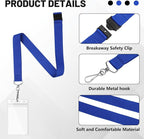 12-Pack Blue Breakaway Lanyards with Waterproof Badge Holders, Polyester Neck Straps for ID Cards, Events, Office, and Schools