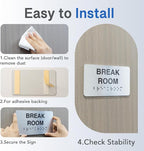 Office Signs with Raised Text & Grade 2 Braille, Brushed Aluminum/Silver Finish Easy Install with Double-Sided Tape, ADA Compliant Office Door Sign