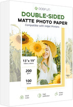 13 x 19 Double Sided Photo Paper Matte, Goefun 200GSM/54LB Inkjet Printer Paper for Posters and Art Prints, 100 Sheets