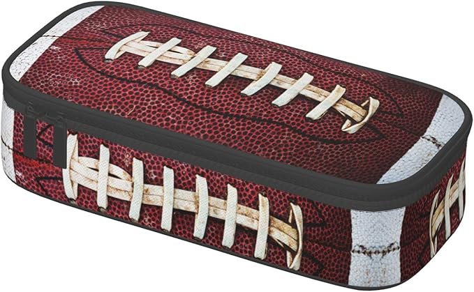 HKHEHOP American Football Ball Vintage Theme Pencil Case Storage Pencil Pouch Stationery Bags With Zipper Portable Pen Holder Box Organizer For Boys Teens Student College School Office Supplies