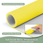 Boutilon Leather Desk Pad Protector,Non-Slip Mouse Pad,Laptop Desk Pad,Office Mouse Mat,Waterproof Leather Desk Blotter,Desk Writing Pad for Office and Home (M-Lemon,30"x14")