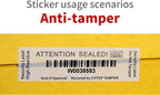 ChtepTamper 100 Pieces Total Transfer Tamper-Evident Stickers Security Labels Great for Goods Shipping,Exchange of Agency Files, Privacy Protection or More(Serial Number 1 * 3.54inches White)