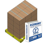 Samsill Economy 3 Inch 3 Ring Binder Bulk Pallet, Made in The USA, Round Ring Binder, Customizable Clear View Cover, White, Pallet of 288 Binders in 24 Cartons