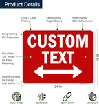 Custom Arrow,Custom Directional Sign, Two way Arrow,18x24 Inches, Rust Free .063 Aluminum, Fade Resistant, Made in USA by My Sign Center