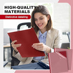 Teling 24 Pcs Clear Front Report Covers with 3 Prongs, Plastic Dark Red Presentation Folders Bulk with 3 Pockets for A4 and Letter Size Paper, 90 Sheet Capacity, Document Covers for School Business
