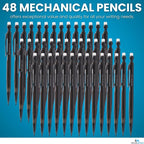 1InTheOffice Mechanical Pencils 0.7mm, HB2.5, Black Lead, 48 Pack