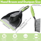 Zopeal 6 Set Dust Pan and Brush Set, Small Dustpan with Broom, Handheld Angle Broom and Dustpan Set for Home Room Kitchen Car Office Lobby Indoor Floor Cleaning