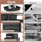 SYKIARIOL Rolling Cart with Drawers,10 Drawer Rolling Cart,Rolling storage cart with drawers,Black Rolling Drawer Cart,Teacher Rolling Cart for Classroom Storage,Craft Cart with Wooden Tabletop