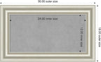 Amanti Art Silver Framed Magnetic Board 18x30 Small Vision Board for use with Magnets, 100% Metal Sheet to Display Items as Office Decor or for Home Organization in mudroom, Kitchen or Kids Room