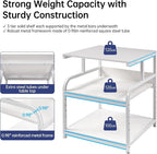 Fannova Printer Stand, 25.6" x 23.6" x 30.9" Extra Large Printer Table with Adjustable Storage Shelf, 3 Tier Rolling Printer Cart with Industrial Wheels for Home Office, White