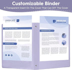 CIXILDTS 1-Inch Binders, Standard 3 Ring Binder Fit Letter Size Paper, Presentation Round Ring Binders, 6-Pack, Purple