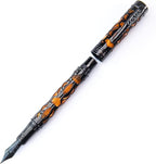 Conklin Endura Deco Crest Fountain Pen in Orange with Rose Gold Accents – Extra Fine Nib, Refillable Luxury Writing Instrument
