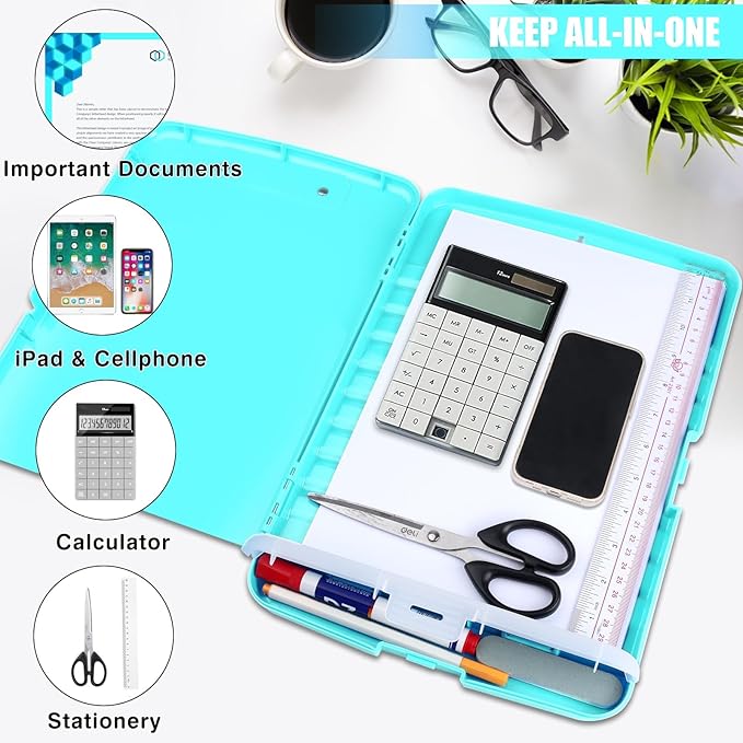 Plastic Clipboard with Storage,TFDLCG zm Clip Boards 8.5x11 with Pen Holder,A4 Nursing Clipboard Folder Heavy Duty for Women Teachers Work, School Office,Mint Green