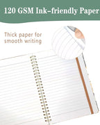 DHGPTS Spiral Journal Notebook, A5 Cute Notebooks for Women Men, College Ruled Hardcover Notebook for Work & Note Taking, 60 Pages Double-Wire Journals for Writing, Cute Gentle Cats