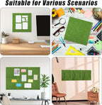 Large Cork Board 36" x 24", 6 Pack Felt Wall Tiles with Colored Pushpins, Bulletin Board with Removable Self-Adhesive Strips, Pin Board Cork Boards for Walls Office Home-Forest Green