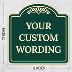 Custom Decorative Sign, Personalized Metal Sign for Business, Driveway, Home, Airbnb, Office Door Plaque,Green Background,12x12 Inches, ACM, Fade Resistant, Made in USA
