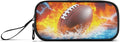 DVGMBXY Football Water and Fire Pencil Case Box for kids Teens Boys Girls Large Pencil Pouch with Zipper Compartments Big Capacity Stationery Pen Bag Organizer for Kids Teens Adults School Office