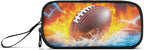 DVGMBXY Football Water and Fire Pencil Case Box for kids Teens Boys Girls Large Pencil Pouch with Zipper Compartments Big Capacity Stationery Pen Bag Organizer for Kids Teens Adults School Office