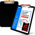 Sooez Plastic Clipboard with Pen Holder, [10% Thicker] Clip Boards 8.5x11 with Low Profile Clip, Cute Hanging Clipboard, Standard Letter Size A4 for Women Teacher, Office & School Supplies