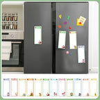 Gersoniel 12 Packs Magnetic Notepads for Refrigerator Monthly Grocery Magnetic List Set to Do List Pads Back Memo Notepad 9 x 3.5 Inches for Fridge Kitchen Shopping Grocery(Pastel Color,Seasonal)