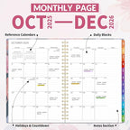GNL 2026 Planner, Weekly and Monthly Planner January - December 2026, 6.4" x 8.3" Monthly Planner with Waterproof Flexible Cover, Spiral Binding Notebook with Colorful Tab, Pockets, Bookmark, Floral