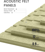 Fluxynara Large Felt Bulletin Board 48" x 36" Cork Board Alternative-12 Pack with 70 Safe Removable Adhesive Tabs, Cork Boards for Walls Cork Board for Home Office Classroom Pin Board (Olive Green)
