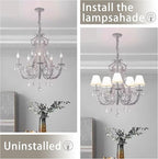 TAaMTYH small lamp shade chandelier shades set of 6，Fabric Lampshade for Wall Lamp，chandelier shades，small table lamps，For Cutting Edge bulbs, Clip-on Fitter Lampshade，3" X 6" X 5"