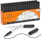 Shuttle Art Black Dry Erase Markers, 60 Pack Magnetic Whiteboard Markers with Erase,Fine Point Dry Erase Markers Perfect For Writing on Whiteboards, Dry-Erase Boards,Mirrors for School Office Home