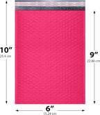Fuchsia Small Poly Bubble Mailers 6x10 inch #0 | Self Seal Padded Envelopes | Cushioned Bubble Mailer | Usable Size 6x9 | WaterProof | Lightweight mailing Shipping Bags | 250 Pack Bulk | Made in USA
