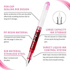 EYEYE Disposable Fountain Pens, 8 Pack Multicolor Fine Point Fountain Pens for Writing, Stainless Steel Nib, Smooth Writing for Journaling, Drafting, Sketching, Doodling & Gifts
