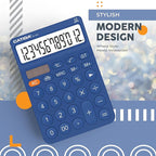 CATIGA 12 Digit Desktop Calculator Basic Desk Calculator with Large LCD Display, Big Buttons, 4 Function, Solar and Battery Dual Power, for Office, School, Home, SD-1292 Navy Blue