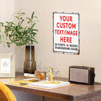 Custom Sign Personalized Custom Metal Sign, Customize For Office, Business, Workplace, Office, Home, Delivery Signs 8x12